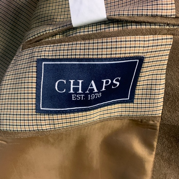 Men's Tan Chaps 42R Faux Suede Blazer - Picture 6 of 11